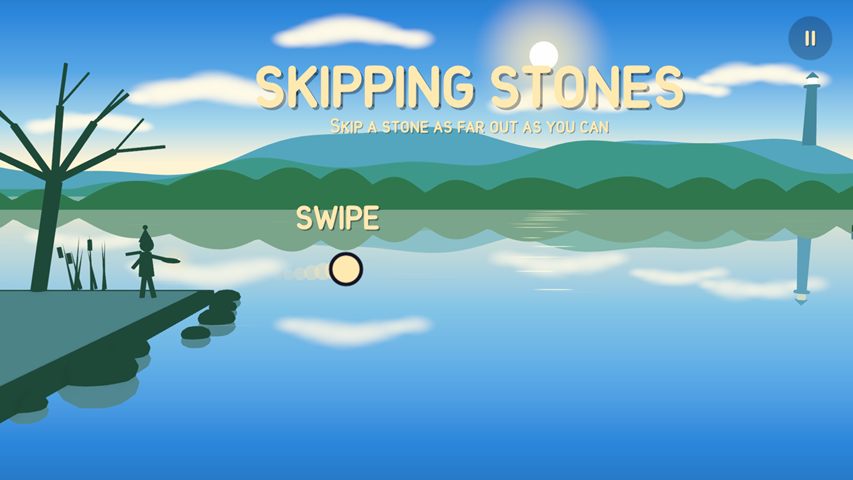 Skipping Stones: swipe to throw